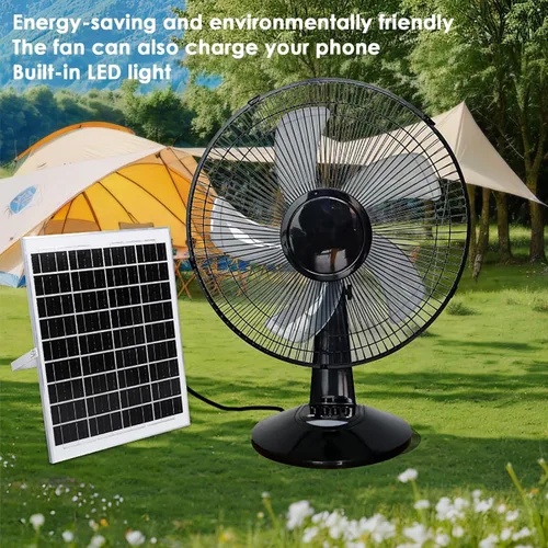 Vista 6 de Ventilador alimentado por energía solar, ventilador de mesa