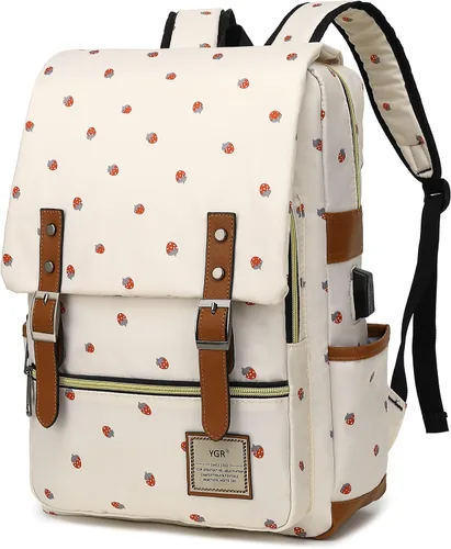 Vista 12 de YGR - Mochila con estampado floral para laptop para mujeres, hembras, escuela, viaje, negocios, deportes al aire libre, oficina, trabajo