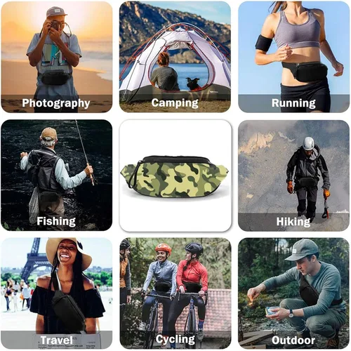 Vista 7 de SHUANGFEI Custom Fanny Pack for Men Women, Personalized Adjutable Belt Packs Add Your Own Image Waist Bag, Fannypack for Running, Travel, Hiking