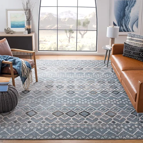 Vista 35 de SAFAVIEH Amsterdam Collection Alfombra Decorativa - 2.3 pies x 4 pies, Negro & Multi, Diseño Marroquí Bohemio, Sin Desprendimiento y Fácil Cuidado