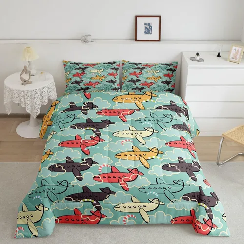 Vista 14 de Erosebridal Juego de edredón de camión de bomberos para niños, juego de ropa de cama de panal rojo brillante con diseño de panal de abeja