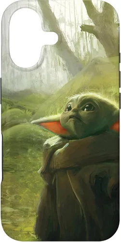 Vista 32 de iPhone 16 Star Wars The Mandalorian The Child Grogu in the Forest Art Case
