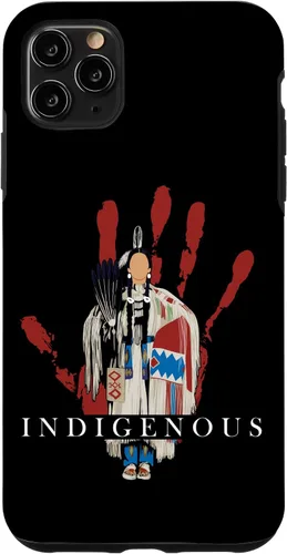Vista 13 de Funda para iPhone 17 con diseño de sangre india de mano roja indígena nativa americana