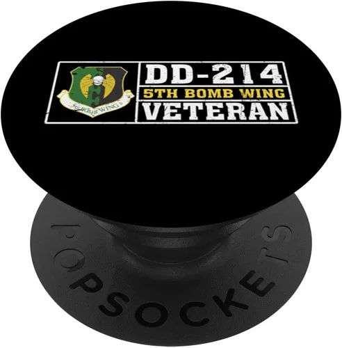 Vista 6 de Proud 5th Bomb Wing Veteran Patriotic US Vet Military PopSockets MagSafe PopGrip for iPhone