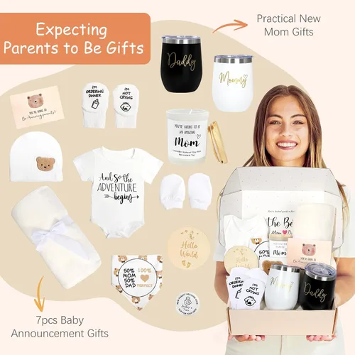 Vista 2 de Regalos para nuevas mamás para mujeres, regalo de embarazo de lujo para nuevos padres, regalos de revelación de género, juegos de regalo para bebés