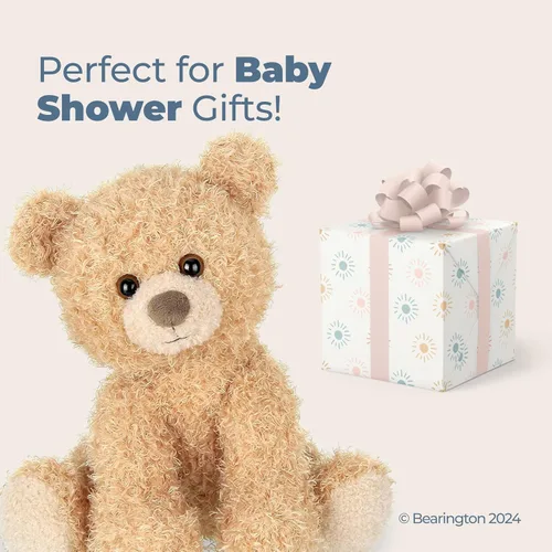 Vista 5 de Oso de peluche Curlie de Bearington - Oso de peluche de 10.5" de felpa suave con pelaje rizado y fondo ponderado para fácil exhibición - Animales