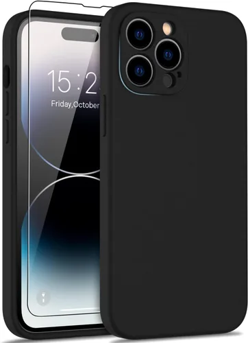 Vista 38 de DEENAKIN Funda compatible con iPhone 14 Plus con protector de pantalla, funda mejorada para cámara, goma de gel de silicona suave probada contra