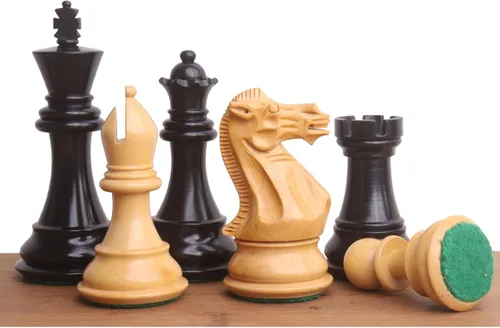 Vista 10 de Royal Chess Mall - Juego de piezas de ajedrez profesional Staunton de 3.9" - Madera de Budrose ponderada