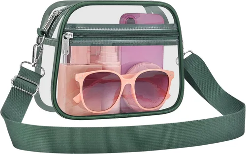 Vista 18 de COK Bolsa transparente para eventos de estadio, bolsas cruzadas para mujeres y hombres, bolso transparente para conciertos y festivales
