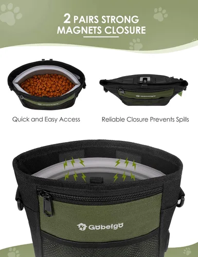 Vista 3 de Bolsa de Golosinas para Perros Gobeigo con Bolsa de Snacks de Silicona, Bolsillo Frontal se Ajusta a Todos los Teléfonos, Bolsa de 4 Tazas con Verde
