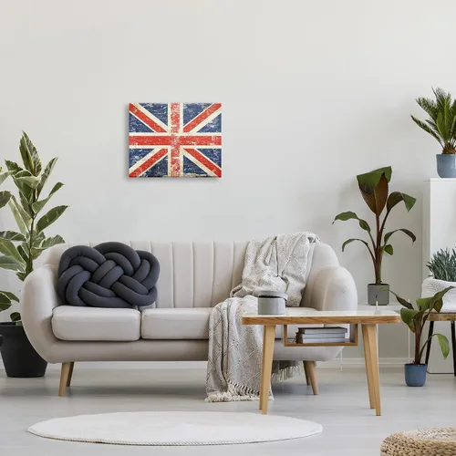 Vista 3 de Stupell Industries Peter Horjus - Lienzo decorativo para pared, diseño rústico de bandera del Reino Unido