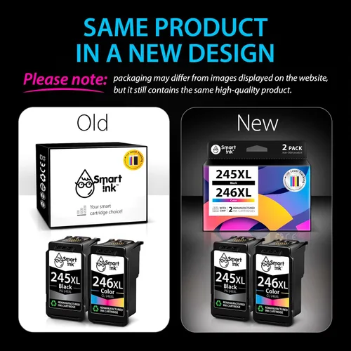 Vista 7 de Smart Ink Cartucho de tinta remanufacturado de repuesto para Canon 245 245XL 246 246XL para usar con impresoras Pixma MG2522 MX490 TR4520 MX492