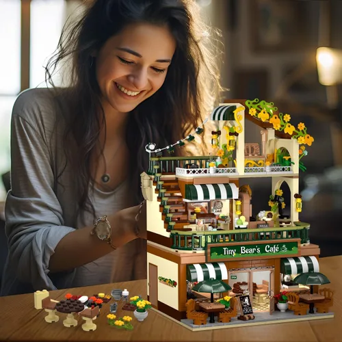 Vista 8 de INSOON City Coffee House - Juego de construcción con luces para adultos