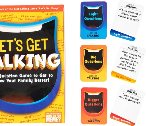Vista 2 de WHAT DO YOU MEME? Let's Get Talking: El juego de preguntas para conocer mejor a tu familia por Relatable, diseñado para mayores de 8 años