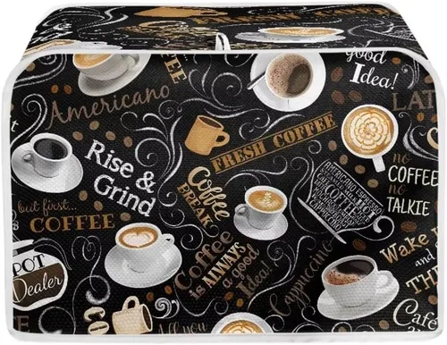 Vista 37 de Fundas decorativas para tostadora de notas musicales otoñales de 2 rebanadas para electrodomésticos de cocina pequeños, cubierta reversible