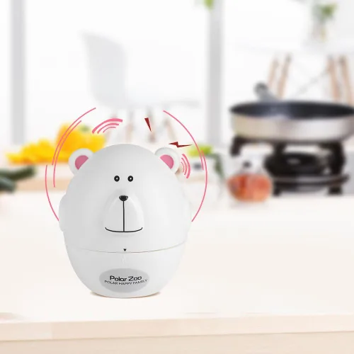Vista 6 de Temporizador mecánico de cocina con formas de animales lindos mecánicos, suministros de cocina de 55 minutos, temporizador de dibujos animados