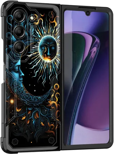 Vista 27 de Funda para Galaxy Z Fold 5 5G 2023, doble capa, protección contra caídas de grado militar de 10 pies, antideslizante, resistente a prueba de golpes