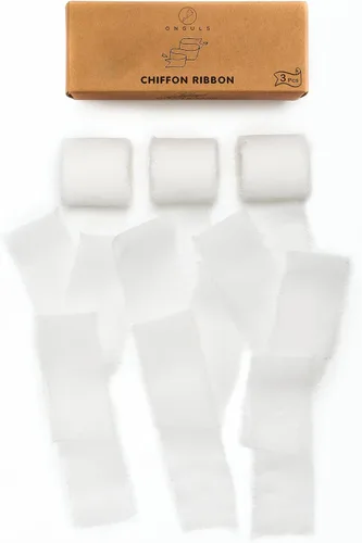 Vista 22 de Juego de 3 rollos de cinta de gasa de gasa hecha a mano con flecos de 1.5 pulgadas x 7 yardas para decoración de flores, invitaciones de boda