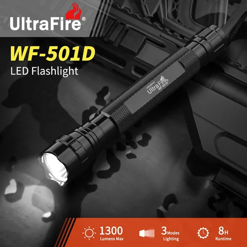 Vista 5 de ULTRAFIRE Linterna LED de seguridad de 18 pulgadas, 1000 lúmenes con modo intermitente rojo, acabado naranja, 3 modos de control para control