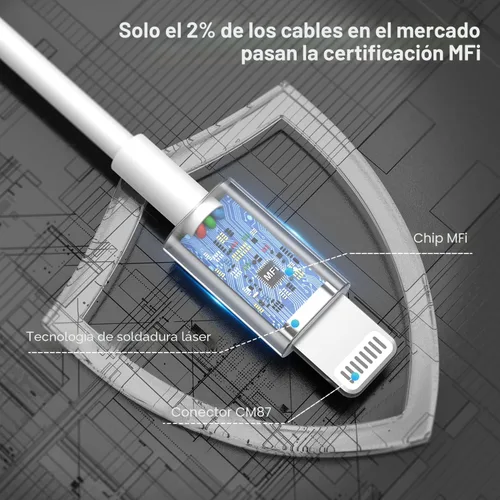 Vista 2 de Paquete de 2 cargadores de iPhone de 3 pies, [certificado Apple MFi] cable de carga para iPhone de 3 pies, cable Lightning a USB de Apple, cables
