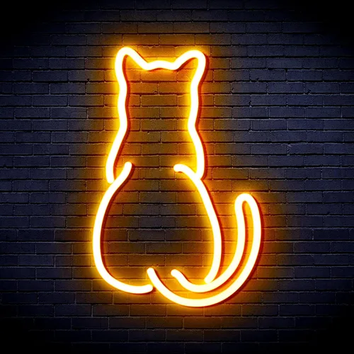Vista 17 de AdvPro Gato gatito trasero mascota Flex silicona LED neón signo - azul - st16s32-fnu0023-b