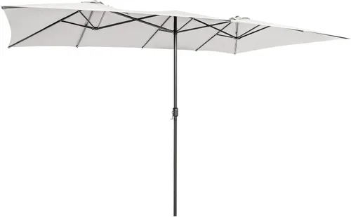 Vista 10 de TANGKULA Sombrilla de patio de doble cara de 15 pies con manivela, parte superior ventilada, sombrilla rectangular grande para exteriores
