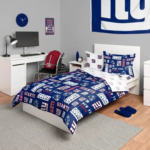 Vista 12 de FOCO Juego de ropa de cama unisex para adultos con logotipo del equipo de la NFL, sábanas y fundas de almohada, juego de ropa de cama de 5 piezas