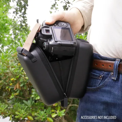 Vista 4 de Bolsa USA Gear de Cáscara Dura para Cámaras DSLR y Sin Espejo, Compatible con Canon, Nikon, Sony y Fujifilm - Se Ajusta a EOS R100, Rebel T7