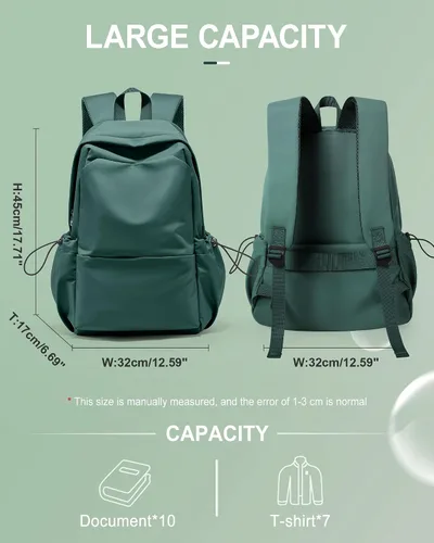Vista 2 de Mochila para mujeres, hombres, escuela, estética, ligera, para la universidad, para niños y niñas, bolsa de libros, mochila casual para computadora