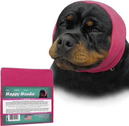 Vista 13 de Happy Hoodie La banda calmante original para perros y gatos - Marca americana - Alivio de la ansiedad/Protección contra el ruido-Aseo-Truenos-Fuegos