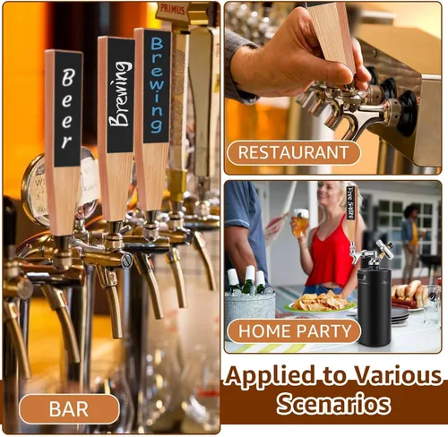 Vista 8 de Mango de barril de cerveza de madera, mango de barril de 3/8 "-16 UNC rosca, mango de barril de haya para grifo de cerveza Kegerator con 3 bolígrafos