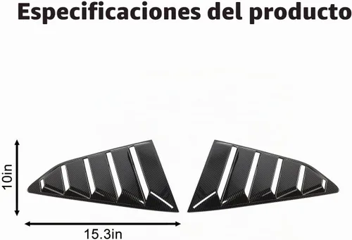 Vista 5 de RT-TCZ Persianas de fibra de carbono para ventana trasera de cuarto lateral, cubierta de parasol para ventilación de viento, deflector de aire