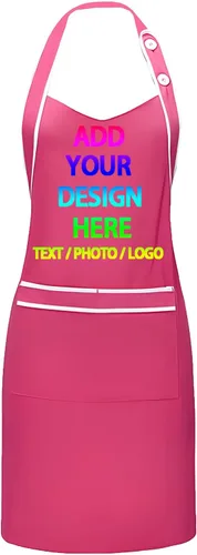 Vista 15 de Delantal personalizado personalizado para mujeres/hombres, delantales de cocina ajustables para estilistas de peluquería, delantales impermeables