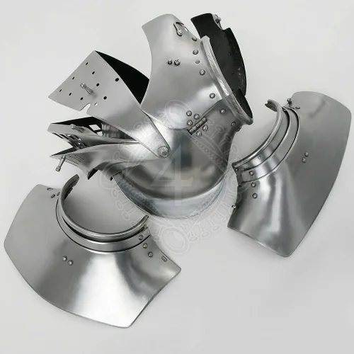Vista 3 de ANTIQUECOLLECTION Torneo Medieval Margrave Cerrar Casco Plata, plateado