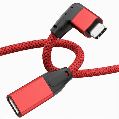 Vista 17 de UseBean Cable de extensión USB C en ángulo recto de 0.6 pies, 90 grados USB-C 3.2 Gen 2 20Gbps macho a hembra tipo C 4K cable extensor de video