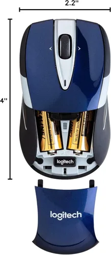 Vista 2 de Mouse inalámbrico de Logitech M525, Azul marino/Gris