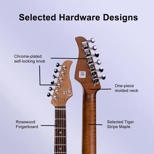 Vista 5 de GTRS P800 - Guitarra eléctrica inteligente de práctica con APP, 16 simulaciones de guitarra, efectos y 12 horas de vida de batería, looper de 80