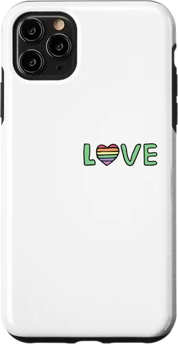 Vista 11 de Funda para iPhone 13 Pro LGBTQ Community Lesbiana Gay Bi Trans Love Rainbow Heart Cult