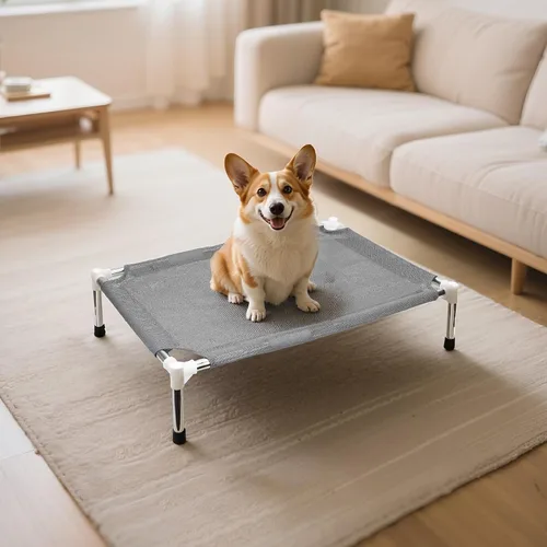Vista 8 de Makerfire Cama elevada para perros, cuna elevada para interiores y exteriores, para perros pequeños, cama desmontable para mascotas con patas