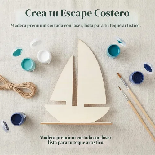 Vista 8 de EXCEART 10 piezas de rebanadas de madera con forma de velero, adornos de madera rústica sin terminar para manualidades, decoración náutica