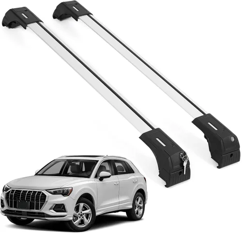 Vista 22 de ERKUL Barras Transversales de Techo para Audi Q3 2012-2018 Barras Transversales de Aluminio con Candado Antirrobo para Techo Compatible con Negro