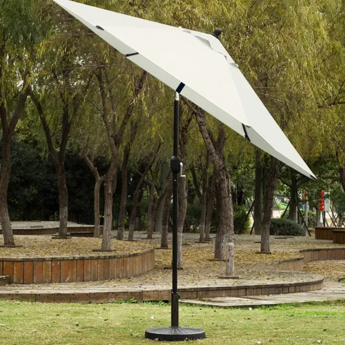Vista 2 de Sunnyglade Sombrilla de Patio de 7.5 Pies para Exteriores, Sombrilla de Mesa de Mercado con Botón de Presión de Inclinación/Manivela, 6 Varillas