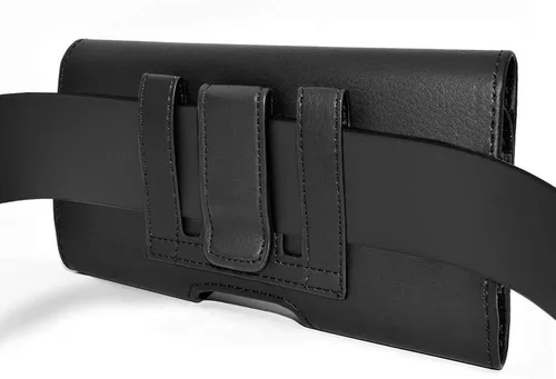 Vista 4 de Funda horizontal compatible con Samsung Galaxy Note8, Note9, Note10+ o Note10 Pro, una funda de transporte de cuero con trabillas para cinturón