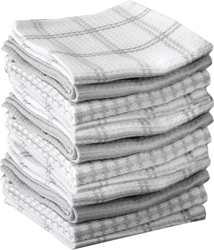 Vista 26 de T-Fal Paños de cocina de gofres de alta calidad: altamente absorbentes, súper suaves de larga duración, 100% algodón, 12 x 13 pulgadas, toalla plana