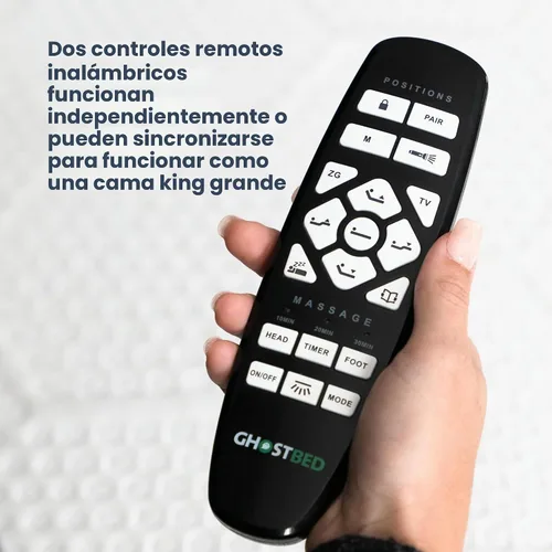 Vista 5 de GhostBed Colchón de espuma viscoelástica ajustable Split King de 11 pulgadas, base de cama eléctrica ajustable con gravedad cero, ajustes de masaje