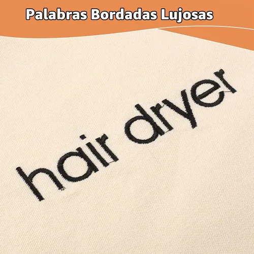 Vista 3 de Bolsas para secador de pelo con cordón, bolsa para viaje, para guardar las cosas del baño (gris)