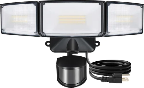 Vista 13 de LUTEC Luces de Seguridad LED de 72W 7500LM con Sensor de Movimiento para Exteriores, 5000K Luz de Día, IP65 Resistente al Agua, de Anochecer a Blanco