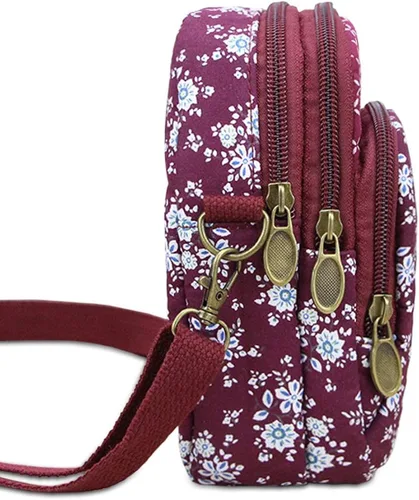 Vista 2 de WITERY Bolsa cruzada de lona con múltiples bolsillos, Multi