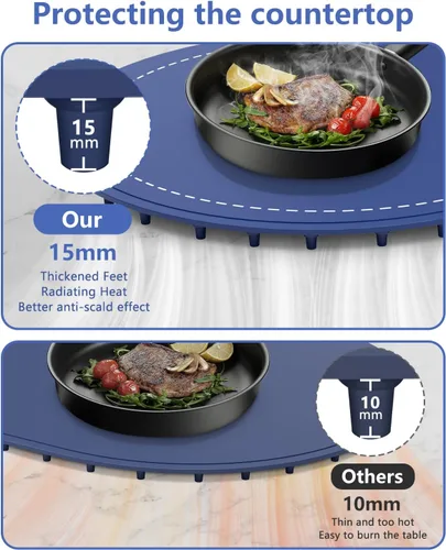 Vista 7 de Tapete de calentamiento para alimentos extra grande, 36 x 15 pulgadas, tapete de calentamiento de alimentos para encimeras, fiestas y uso diario