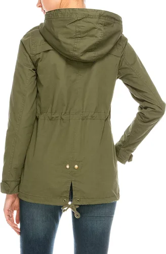 Vista 6 de Fashion Boomy Safari - Chaqueta Anorak militar con cierre y cordón para la capucha tallas regulares y extragrandes para mujer